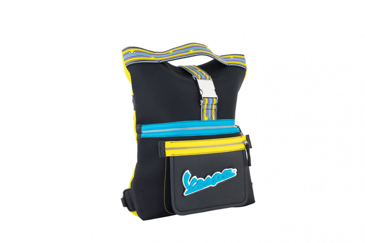 Bolsa Vespa con función de mochila “V-Stripes” - negro