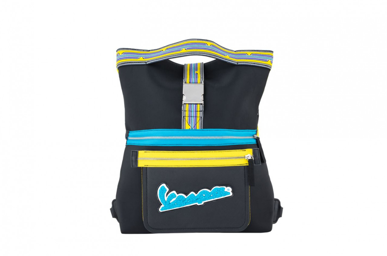 Bolsa Vespa con función de mochila “V-Stripes” - negro