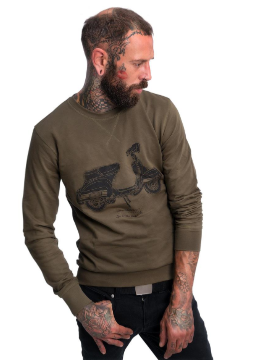 Sudadera "La vida es mejor en un Rally", hombre verde oliva