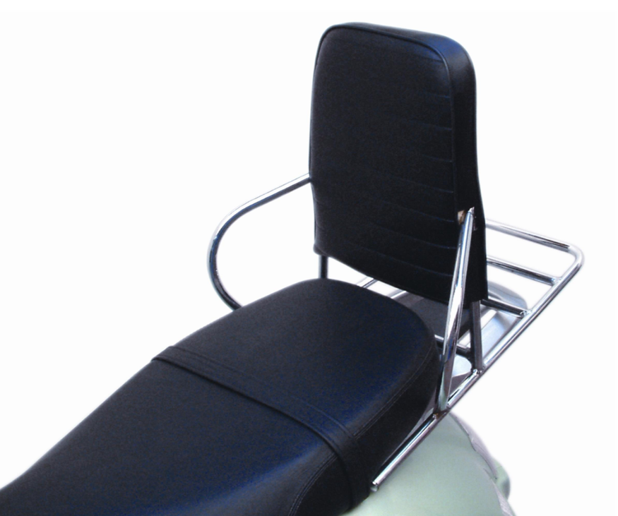 Portaequipajes trasero, strarr con respaldo para Vespa GT /GT L 125/200ccm, cromado