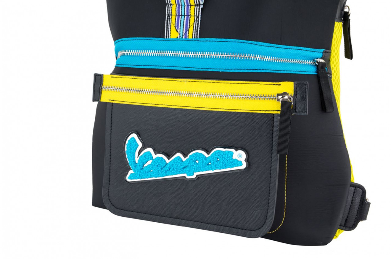Bolsa Vespa con función de mochila “V-Stripes” - negro