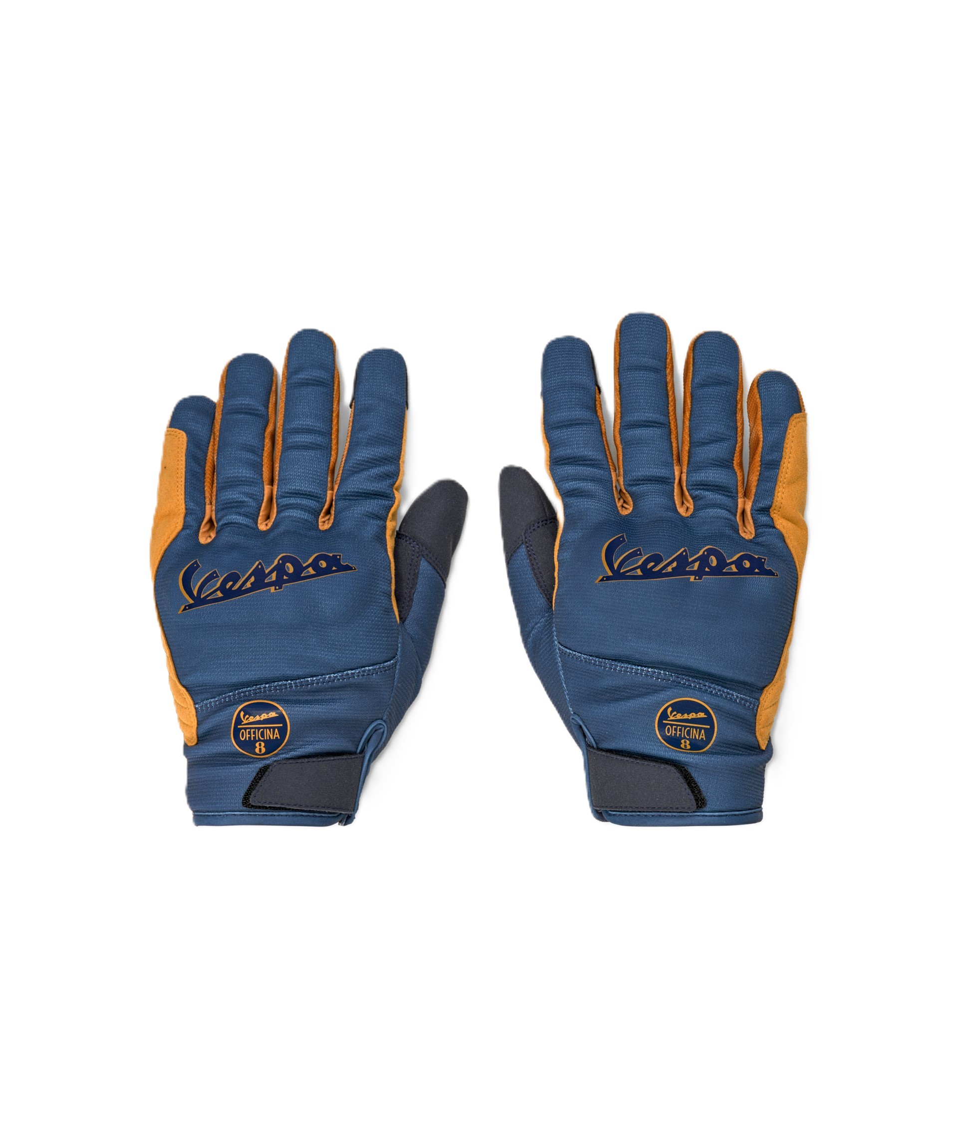 Guantes Vespa Officina 8 azul amarillo
