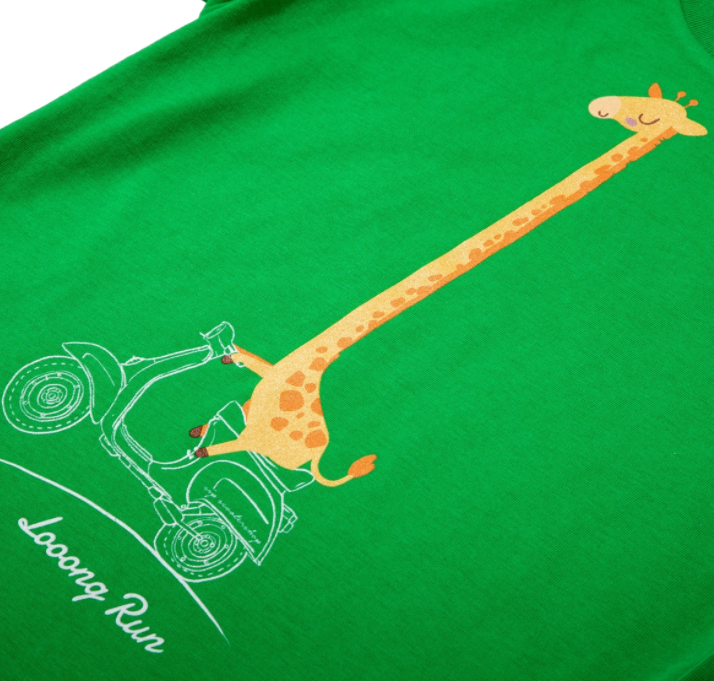 Camiseta infantil "Looong Run", verde