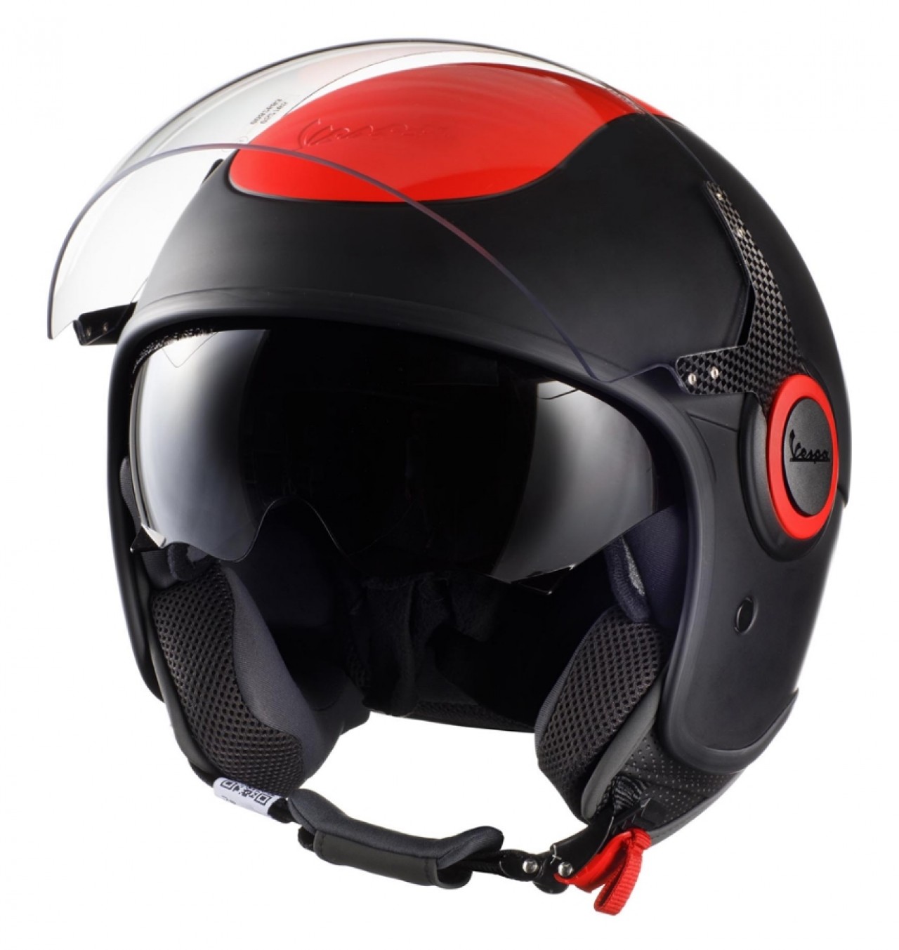 Casco Vespa VJ Fluo rojo fluorescente