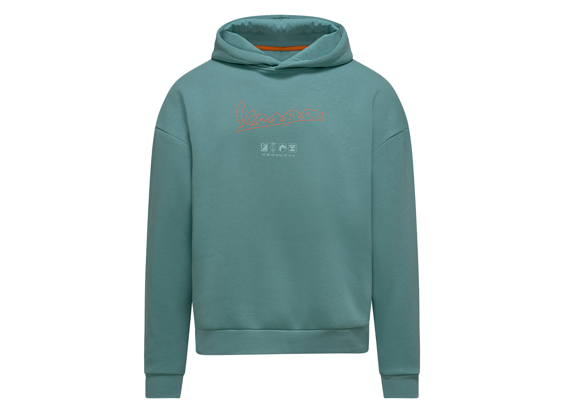 Sudadera con capucha Vespa Soul verde, colección DEC - Talla L