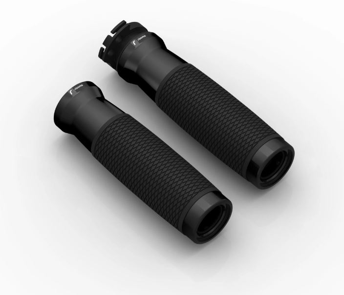 Puños RIZOMA Urlo RS Ø 22/24 mm L 128 mm para Vespa GTS/GTS Super/GTV, negro anodizado