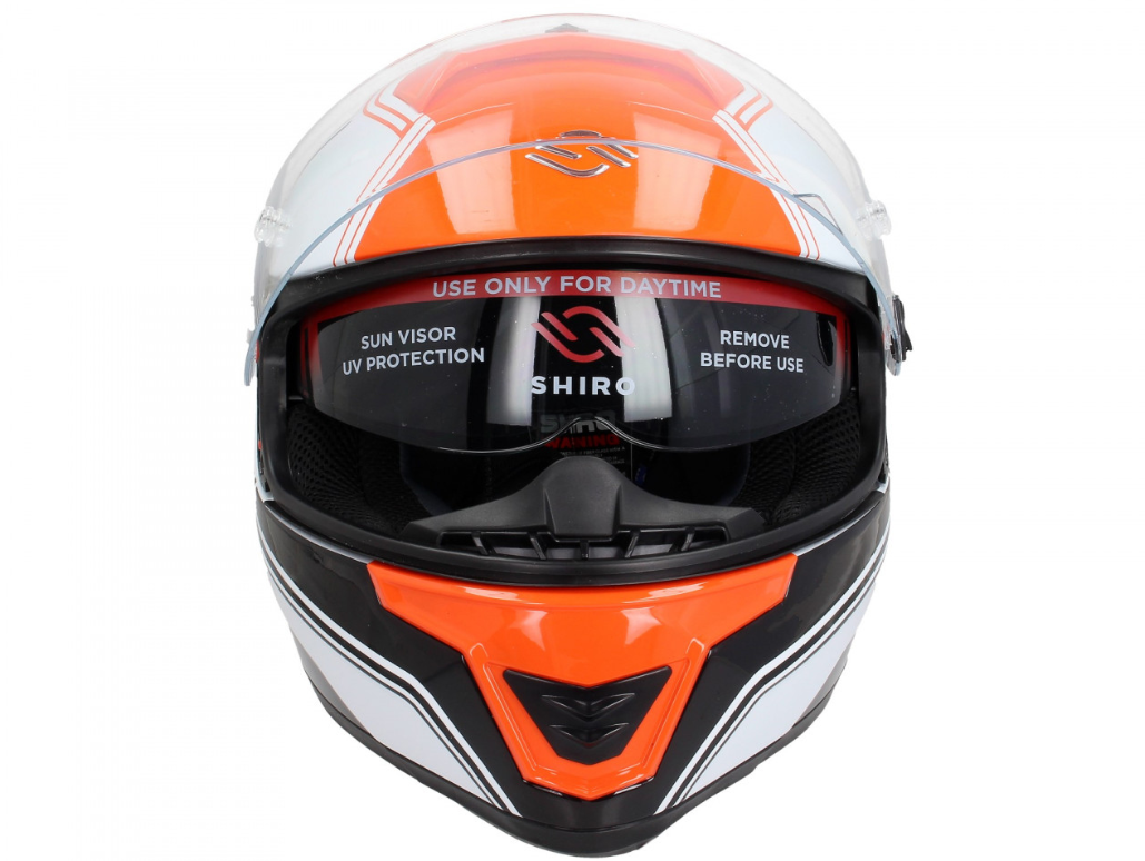 Casco integral Shiro, SH351, Fibra, F4, naranja