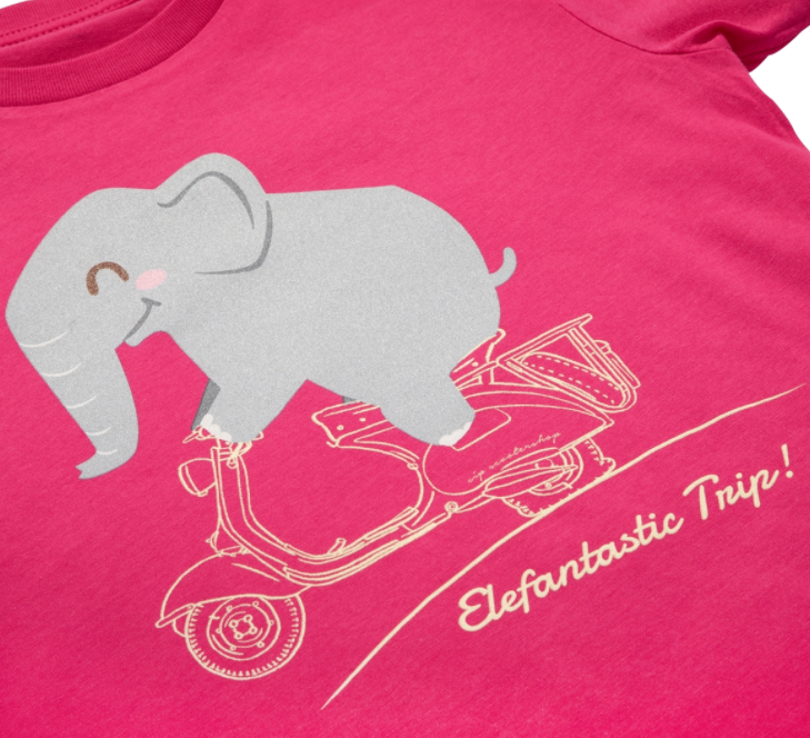 Camiseta infantil "Elefantastic Trip!", rosa