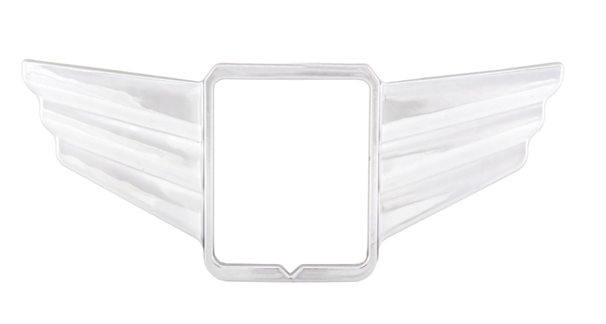 Aleta embellecedora en cascada para emblema cuadrado PIAGGIO, Mark II, para Vespa, aluminio, cromado