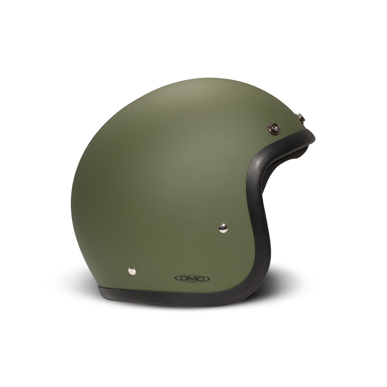 Casco abierto DMD Retro, verde mate, fibra de vidrio, ECE 22.06