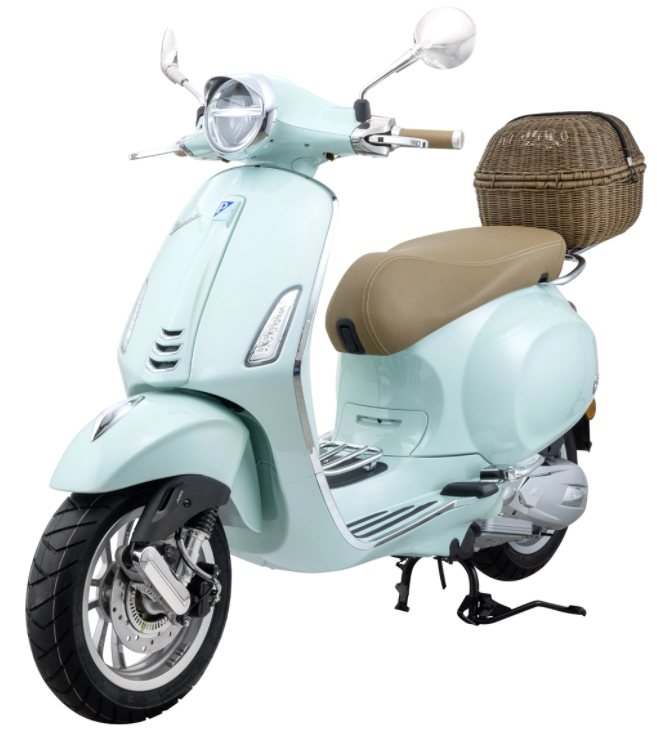 Cesta de equipaje Classic con puente de equipaje para Vespa Primavera/Sprint 50-150ccm, marrón oscuro