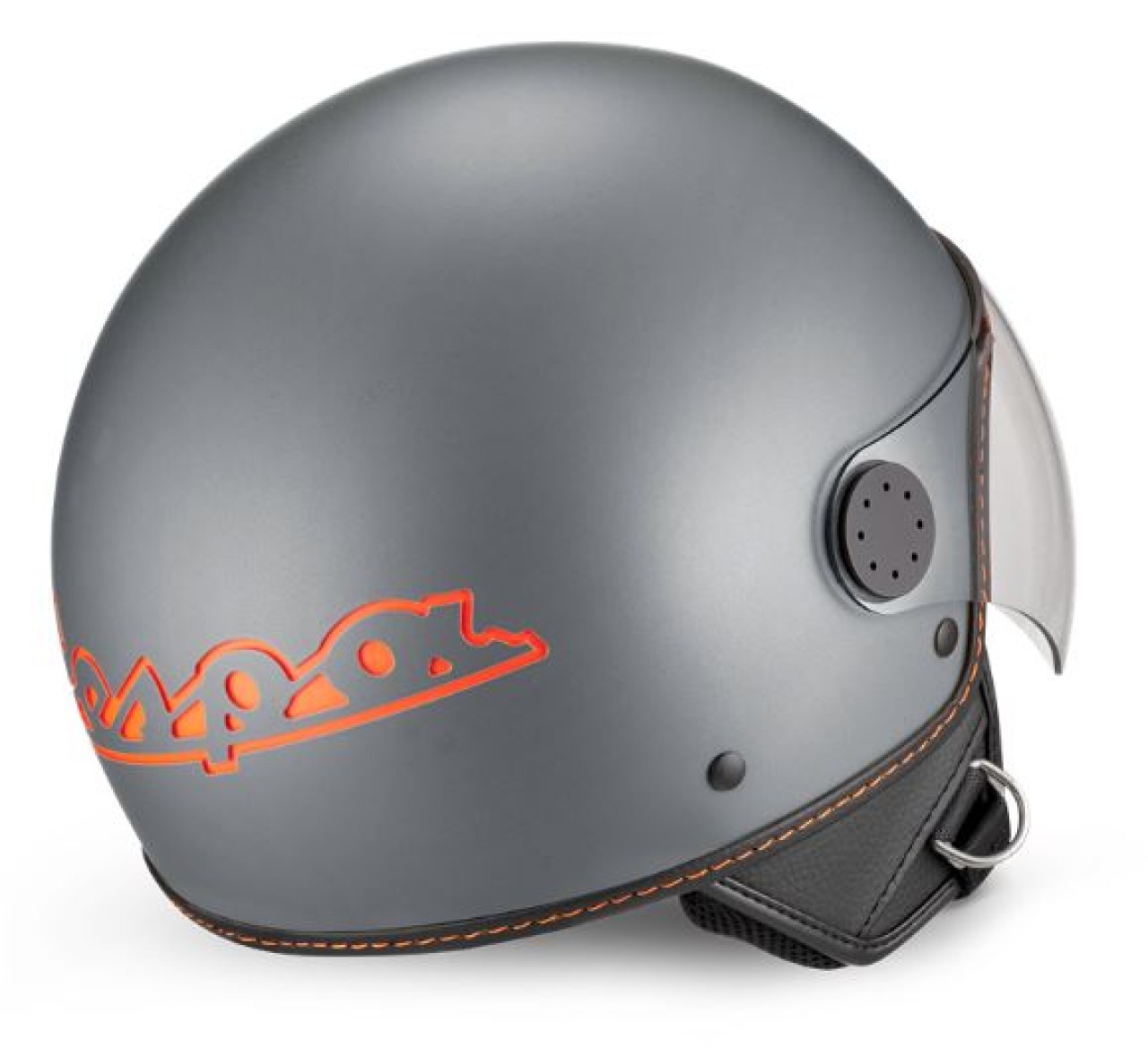 Casco Vespa jet, Vespa Visor LangHe, gris/titanio (707/C)