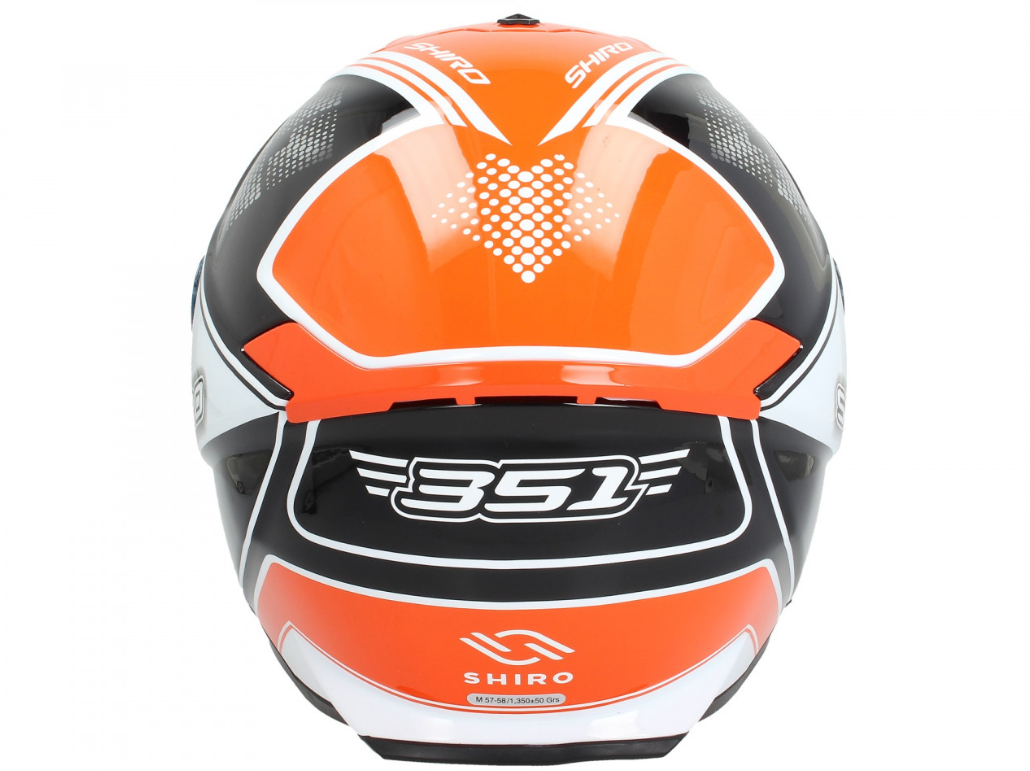 Casco integral Shiro, SH351, Fibra, F4, naranja