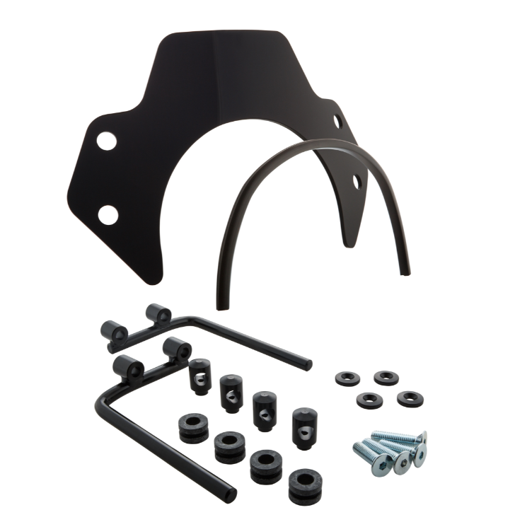 Flyscreen para Vespa PX 80-200ccm, soportes negros, tintado negro
