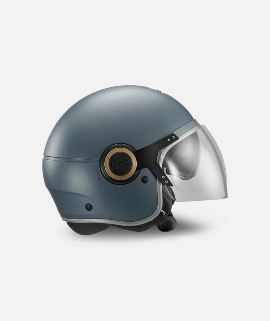 Casco jet Vespa Officina 8 azul mate