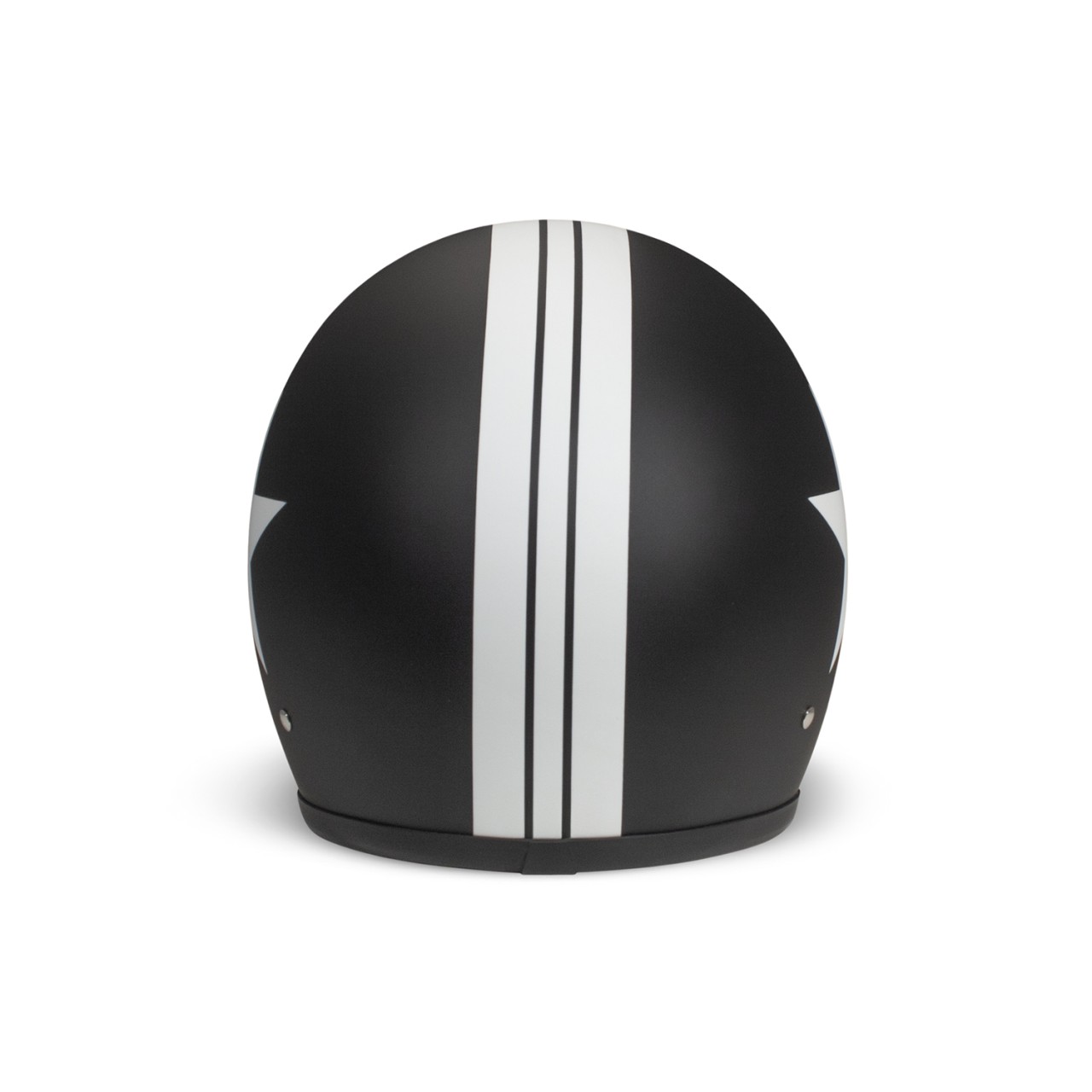 Casco DMD jet Retro, negro, mate, Star Black, fibra de vidrio, ECE 22.06