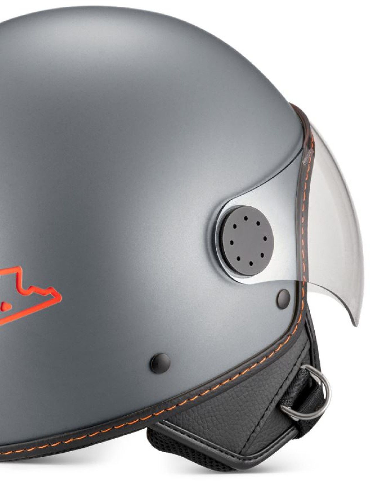 Casco Vespa jet, Vespa Visor LangHe, gris/titanio (707/C)