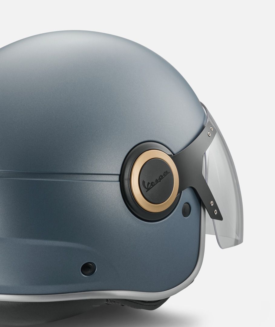 Casco jet Vespa Officina 8 azul mate