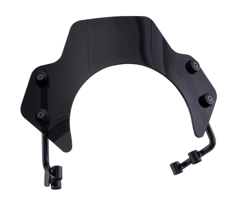 Flyscreen para Vespa PX 80-200ccm, soportes negros, tintado negro