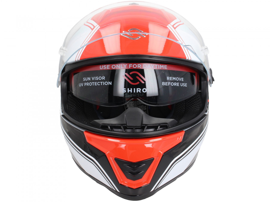 Casco integral Shiro, SH351, Fibra, F4, rojo