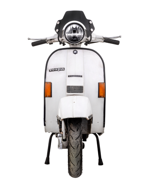 Flyscreen para Vespa PX 80-200ccm, soportes negros, tintado negro