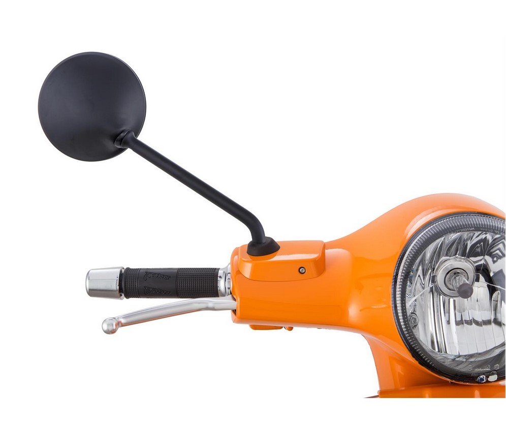 Espejo para Vespa LX/LXV/S/GTS/GTS Super/GTV/GT 60/GT/GT L 50-300cc, negro mate, derecho