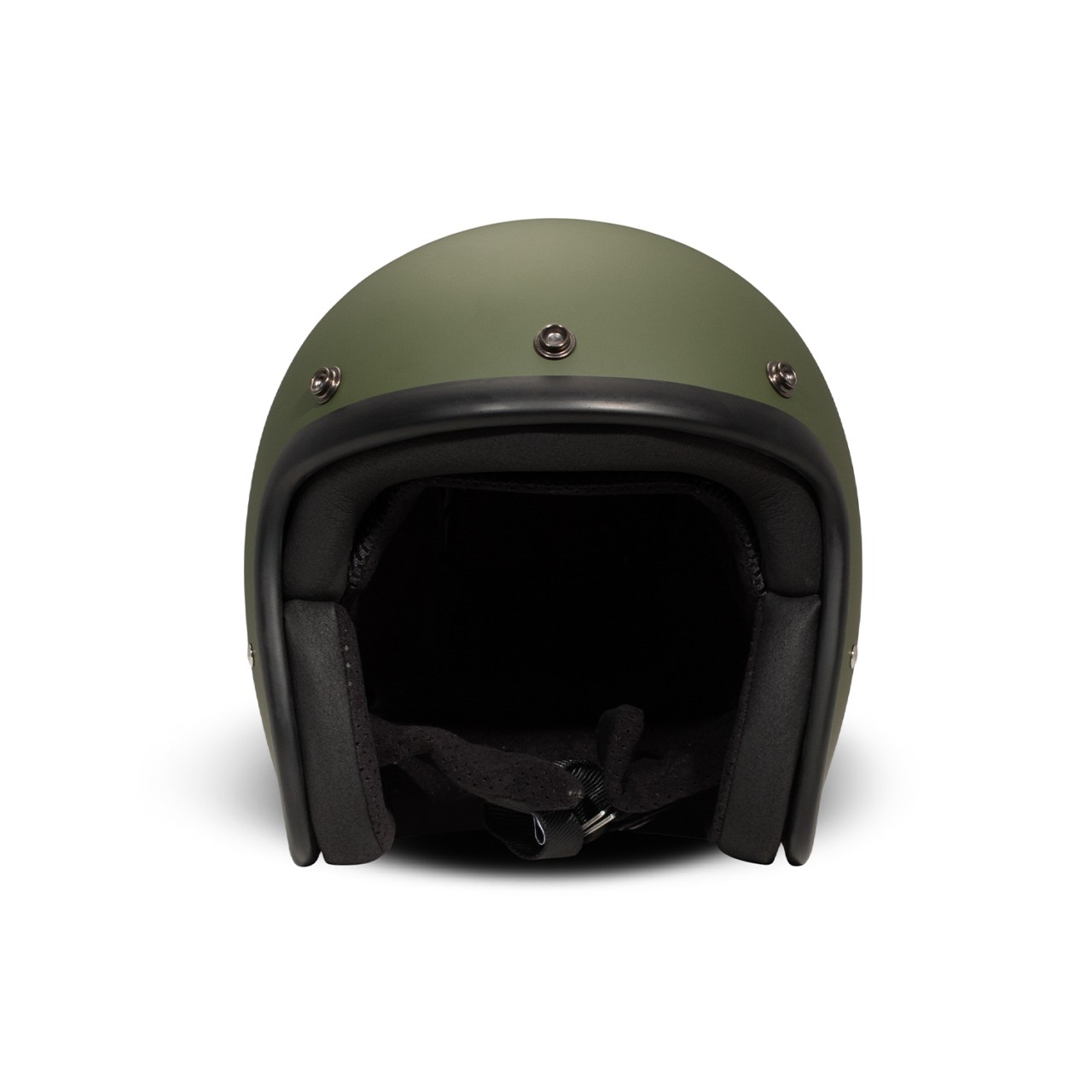 Casco abierto DMD Retro, verde mate, fibra de vidrio, ECE 22.06