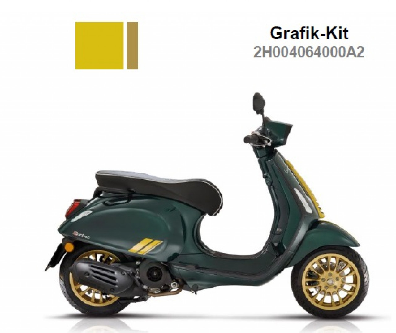 Juego de decoración, para topcase, amarillo, Racing Sixties, Vespa Sprint