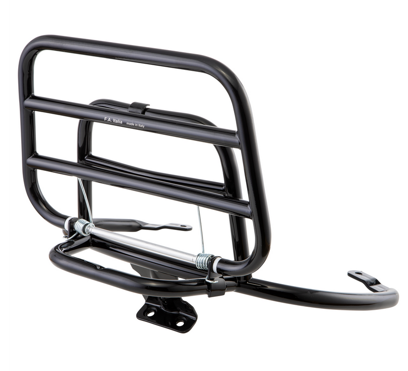 Portaequipajes trasero para Vespa Primavera /Sprint 50-150ccm, plegable, negro brillante