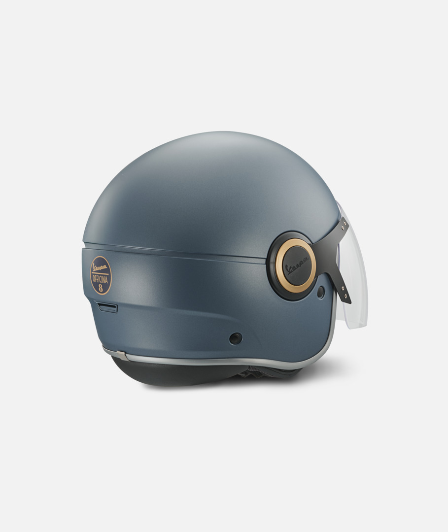 Casco jet Vespa Officina 8 azul mate