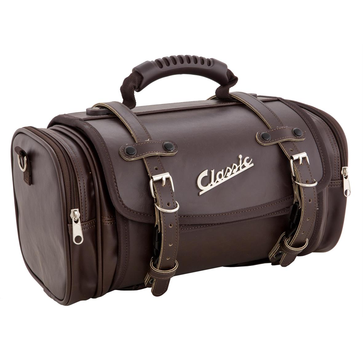 Bolsa "Classic" pequeña para Vespa - marrón oscuro, imitación de cuero
