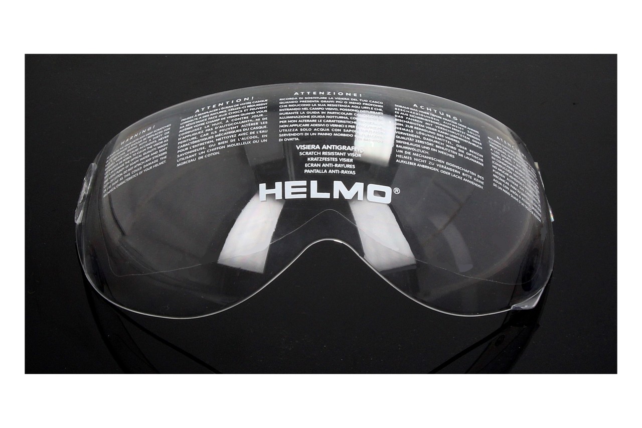 Visera Helmo Milano, transparente, visera para gafas compatible con PelleDura, ViaColVento y Turbine (ECE 22.05)