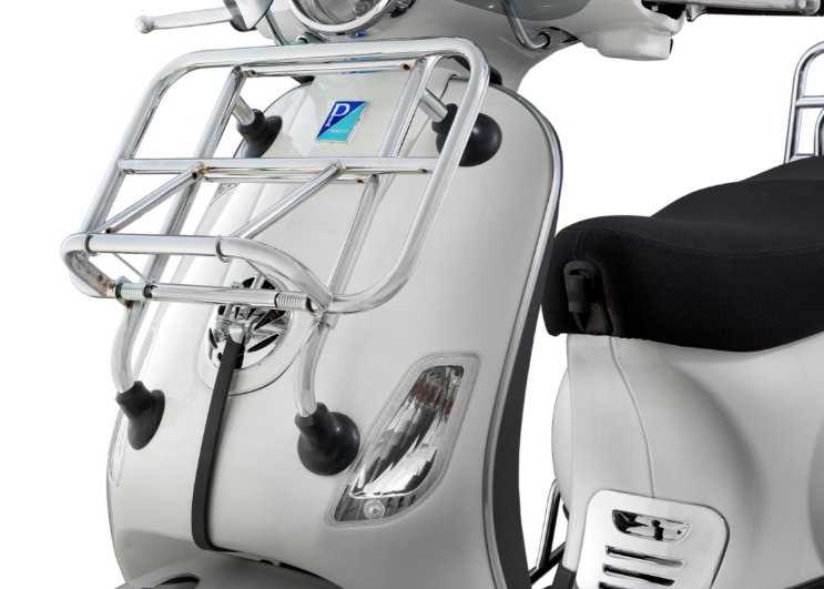 Portaequipajes delantero para Vespa LX /S 50-150cc, plegable, cromado