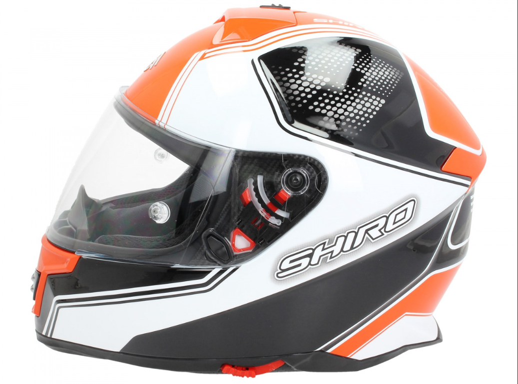 Casco integral Shiro, SH351, Fibra, F4, naranja