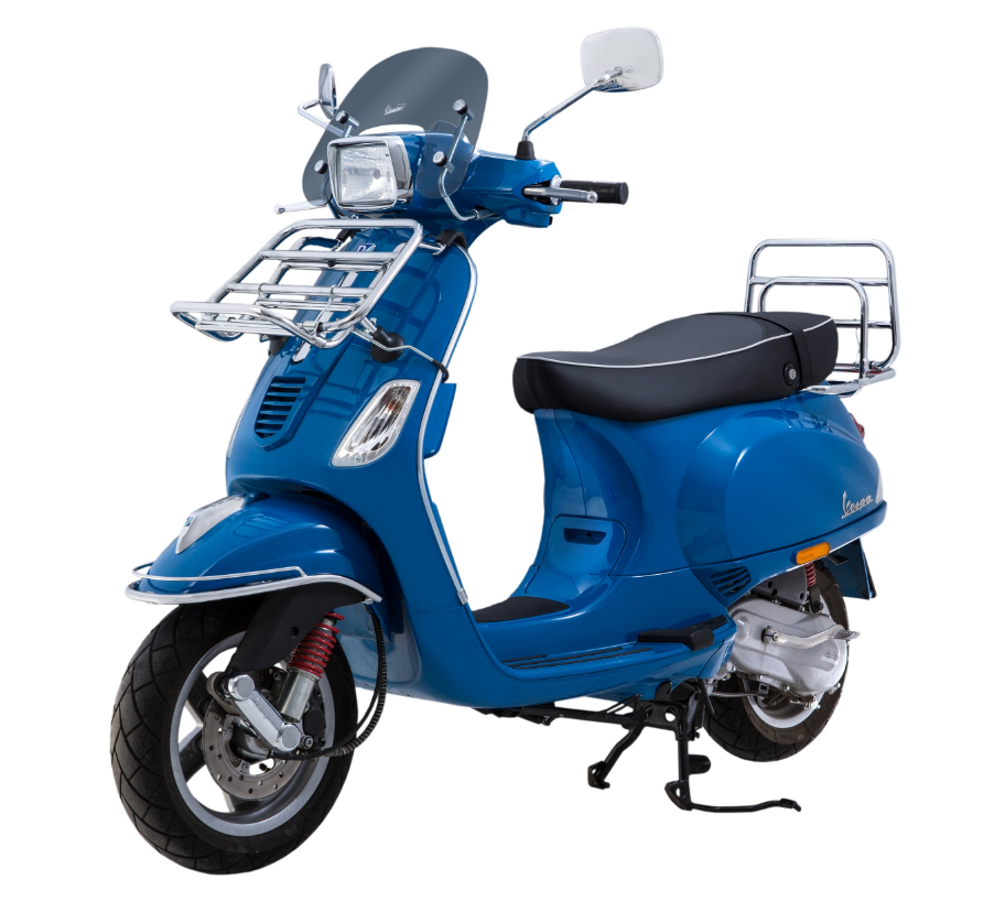 Portaequipajes trasero para Vespa LX/LXV/S 50-150cc, plegable, cromado