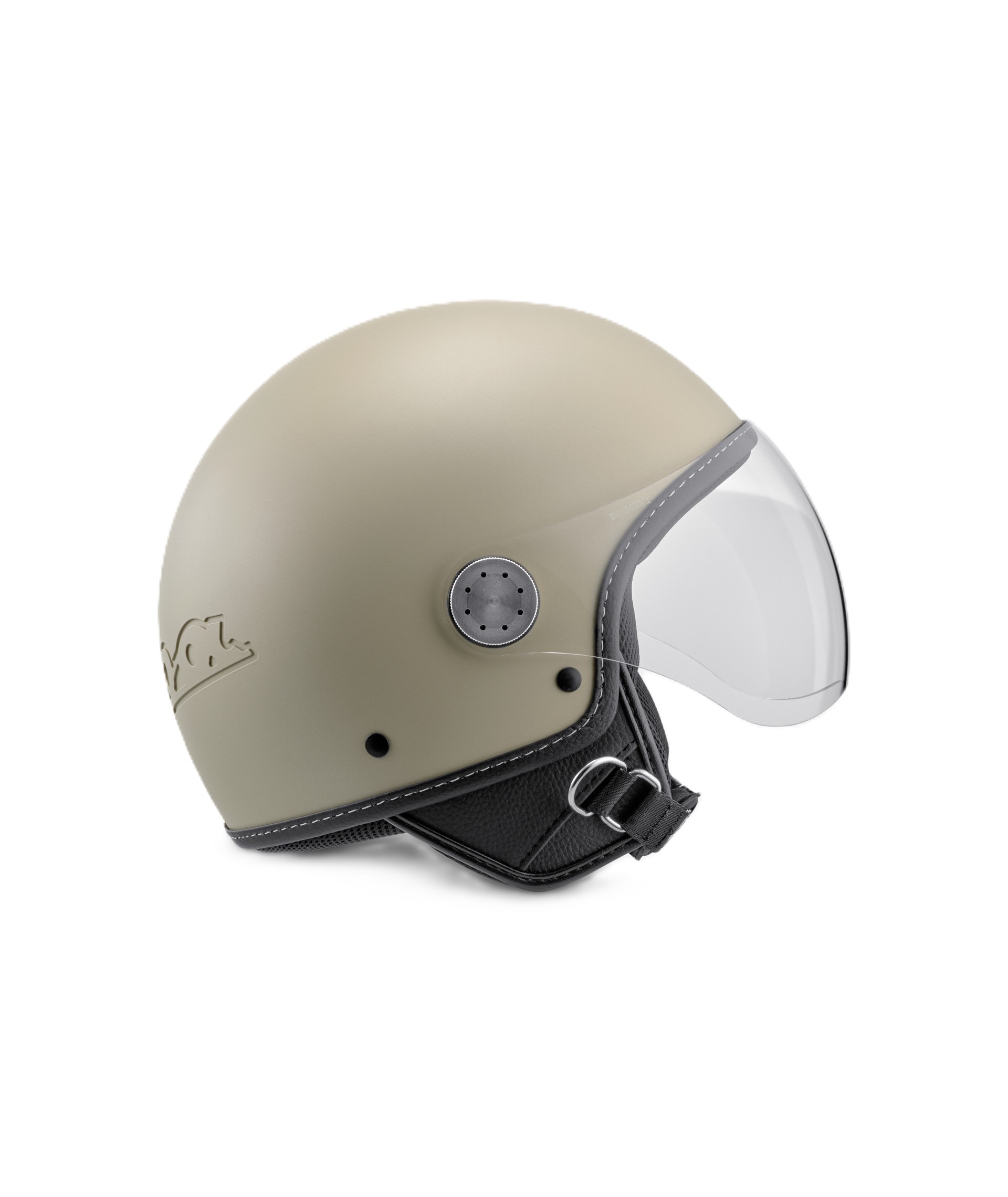 Casco jet Vespa, Vespa Visor LangHe, beige mate (598)