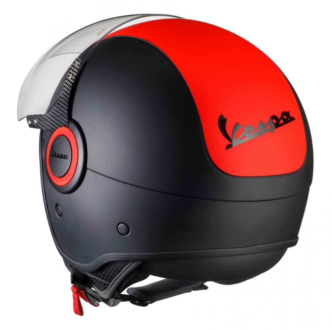 Casco Vespa VJ Fluo rojo fluorescente