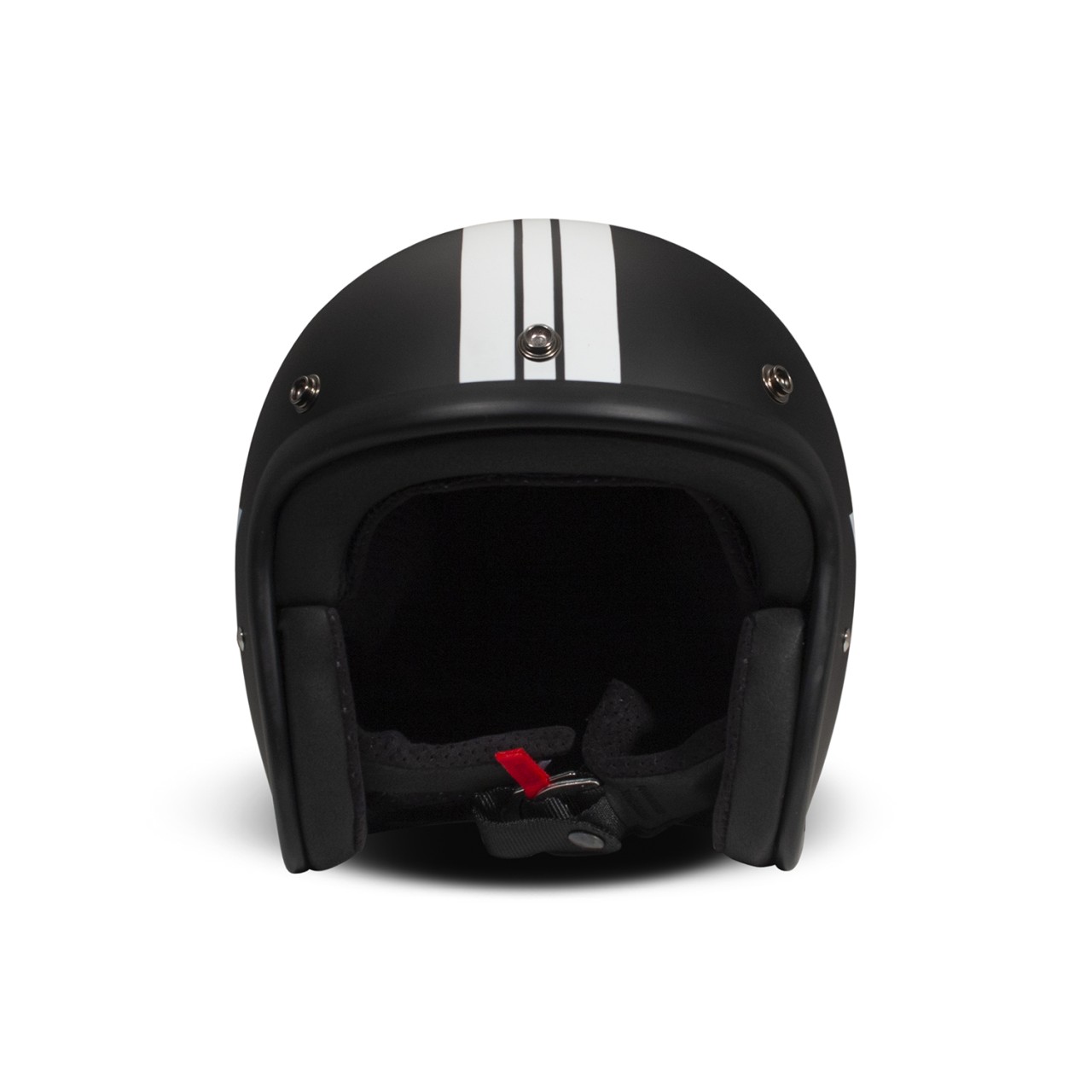 Casco DMD jet Retro, negro, mate, Star Black, fibra de vidrio, ECE 22.06