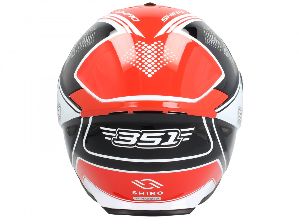 Casco integral Shiro, SH351, Fibra, F4, rojo