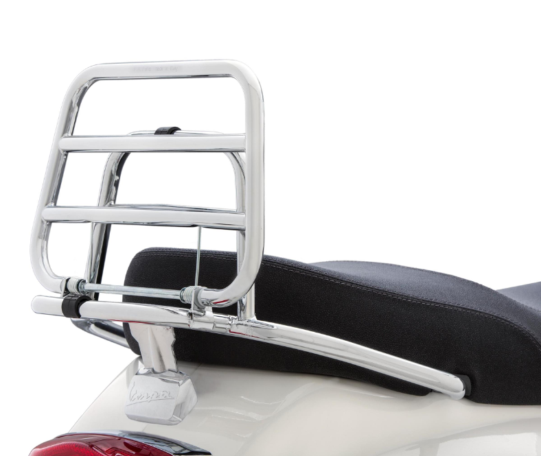 Portaequipajes trasero para Vespa LX /LXV /S 50-150cc, plegable, cromado