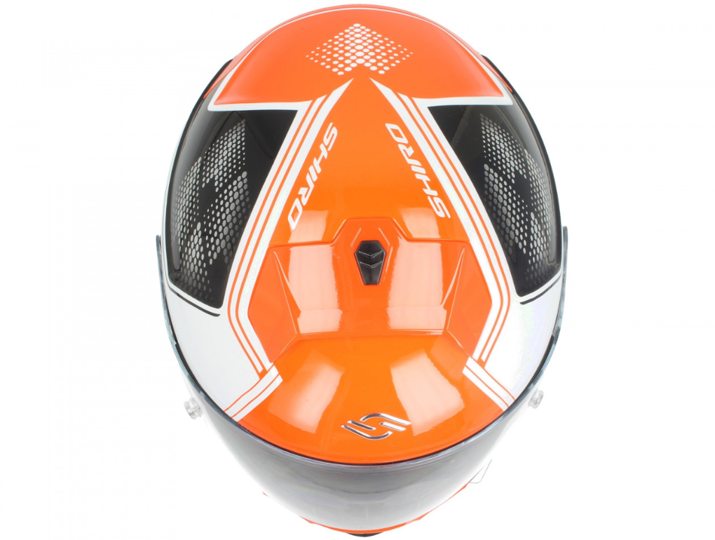 Casco integral Shiro, SH351, Fibra, F4, naranja