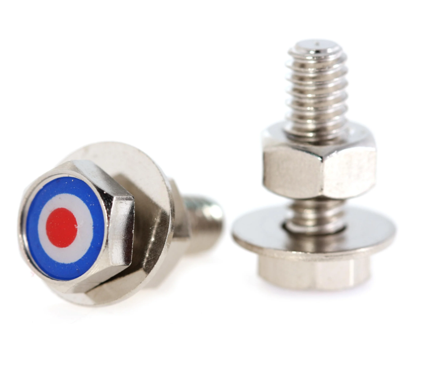 Tornillo placa portanúmeros "SIP TARGET" para Vespa, hexagonal, M6x20 mm