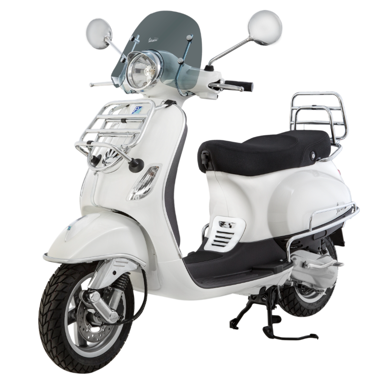 Portaequipajes delantero para Vespa LX /LXV /S 50-150cc, plegable, cromado
