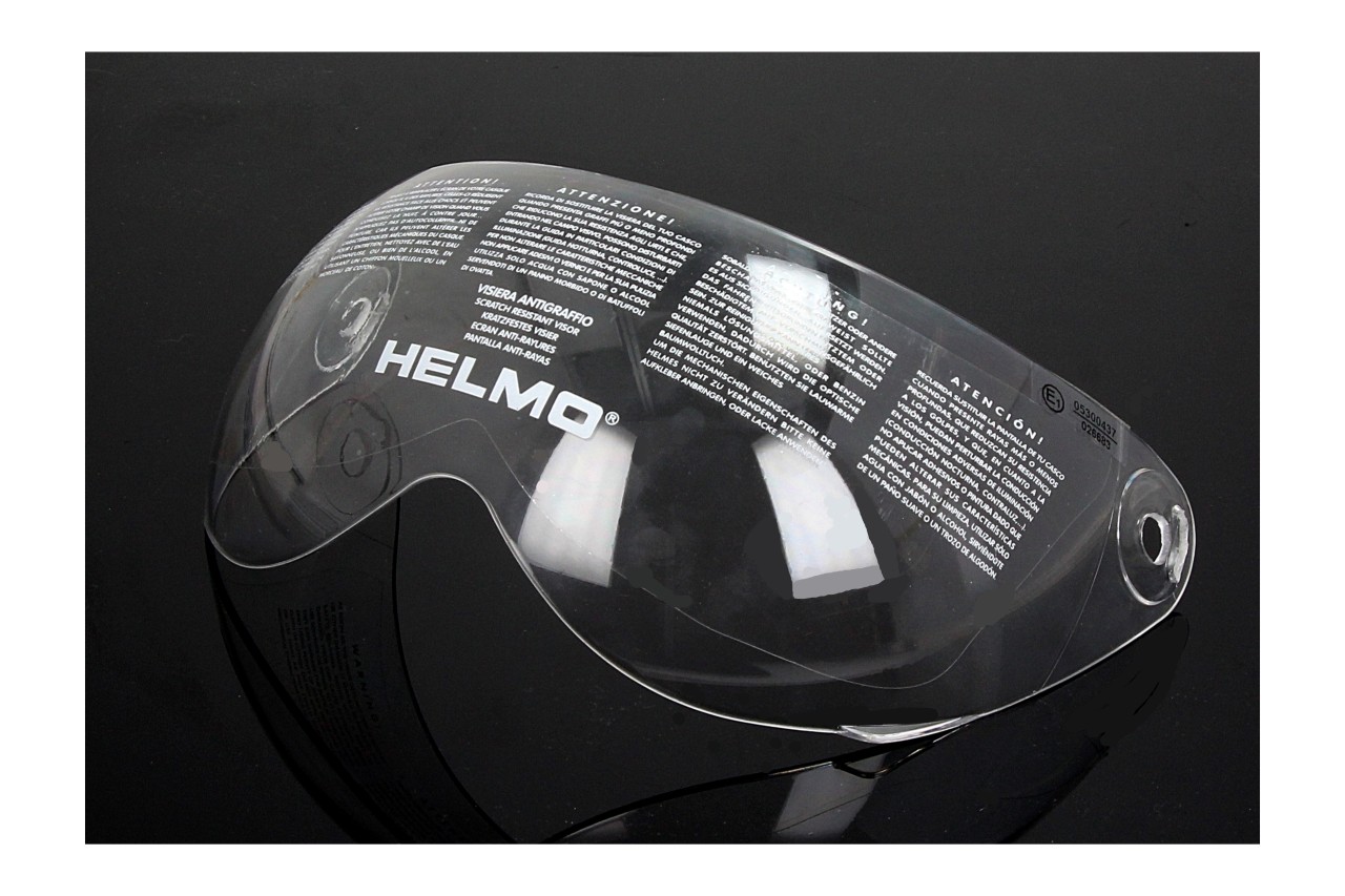 Visera Helmo Milano, transparente, visera para gafas compatible con PelleDura, ViaColVento y Turbine (ECE 22.05)