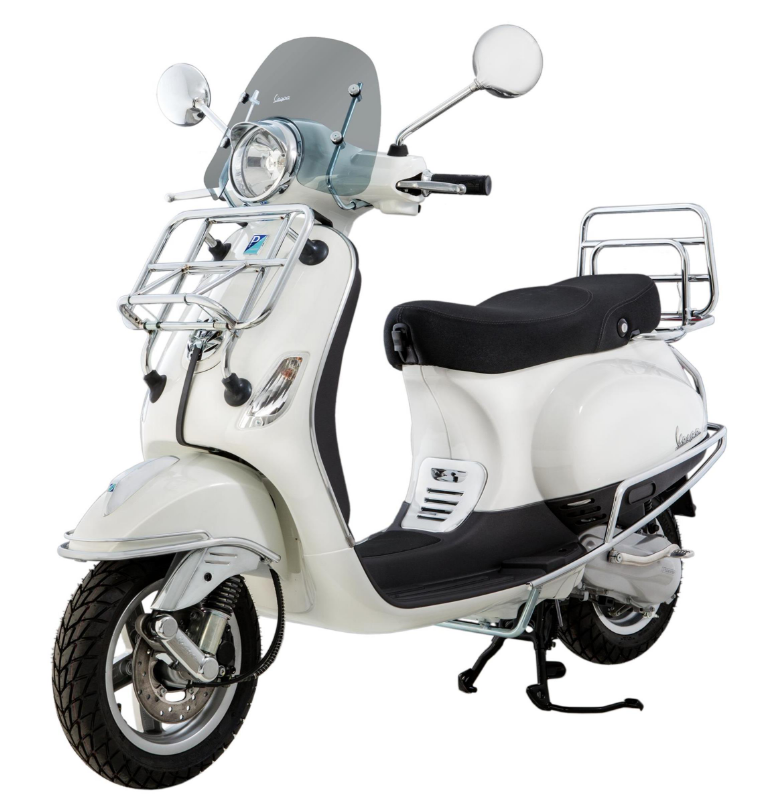 Portaequipajes delantero para Vespa LX /S 50-150cc, plegable, cromado