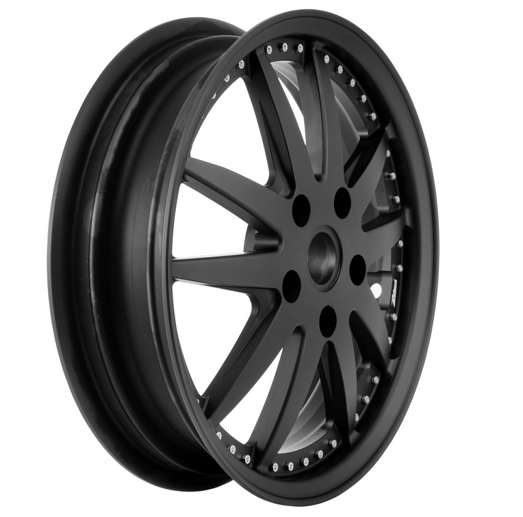 Llanta sport delantera/trasera 12" para Vespa GTS/GTS Super/GTV/GT/946 125-300ccm, negro mate