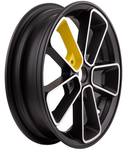 Llanta delantera/​trasera 12" para Vespa GTS/​GTS Super/​GTV/​GT 60/​GT/​GT L 125-300ccm, negra/​amarilla